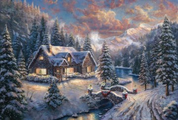 ハイ・カントリー・クリスマス トーマス・キンケード Oil Paintings